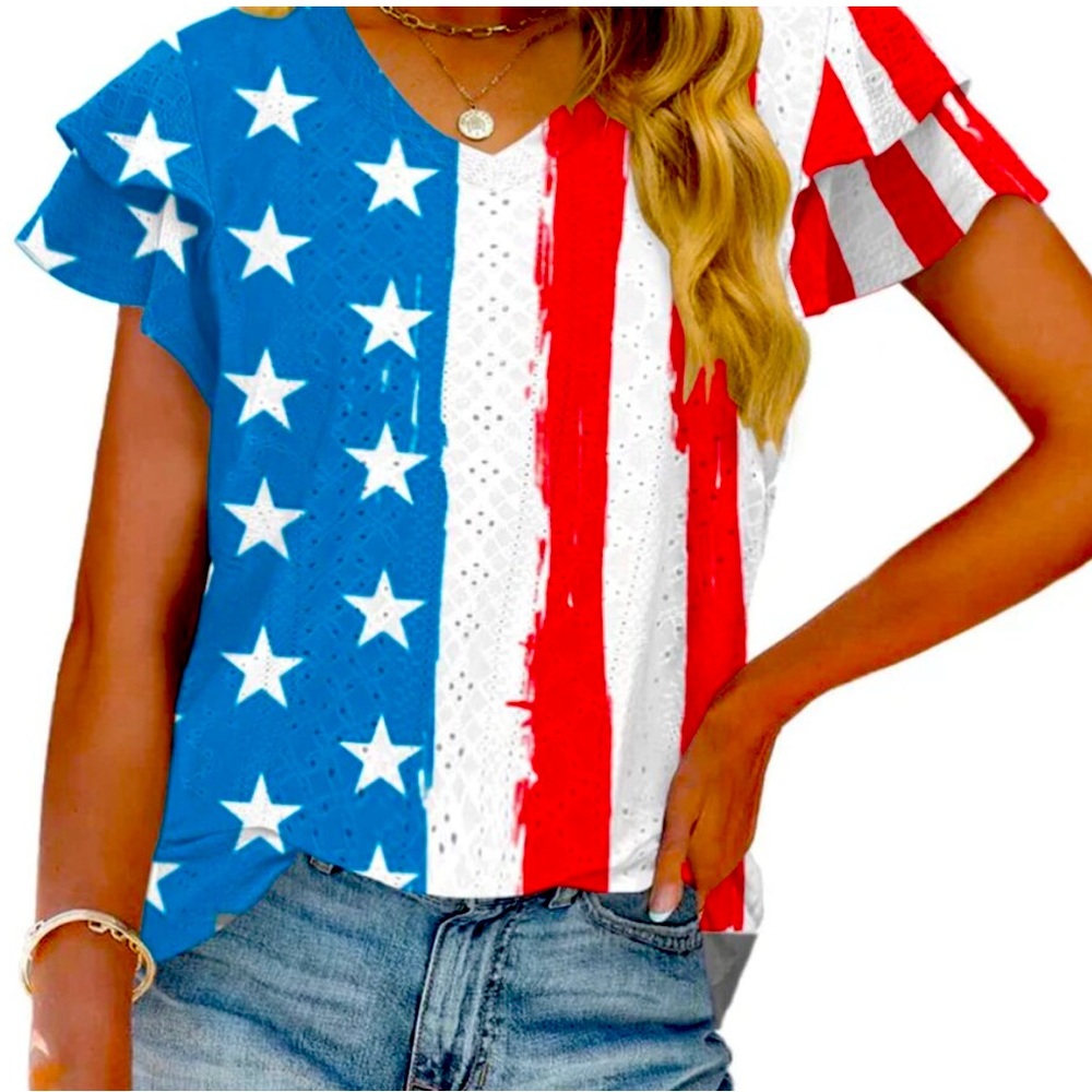 NWT Red White & Blue Top - Size Medium